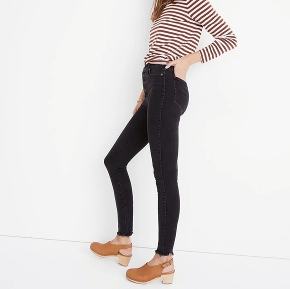 Madewell 10" High-Rise Skinny Jeans in Berkeley Black: Button-Through Edition - Picture 1 of 9